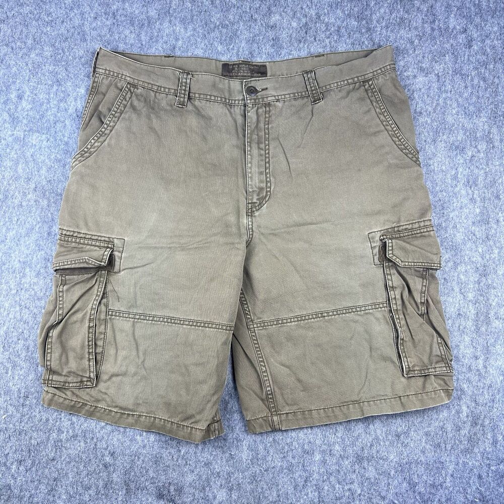 Vintage Old Navy Surplus Co Men's Cargo Shorts Khaki 11" Inseam Cotton Size 38
